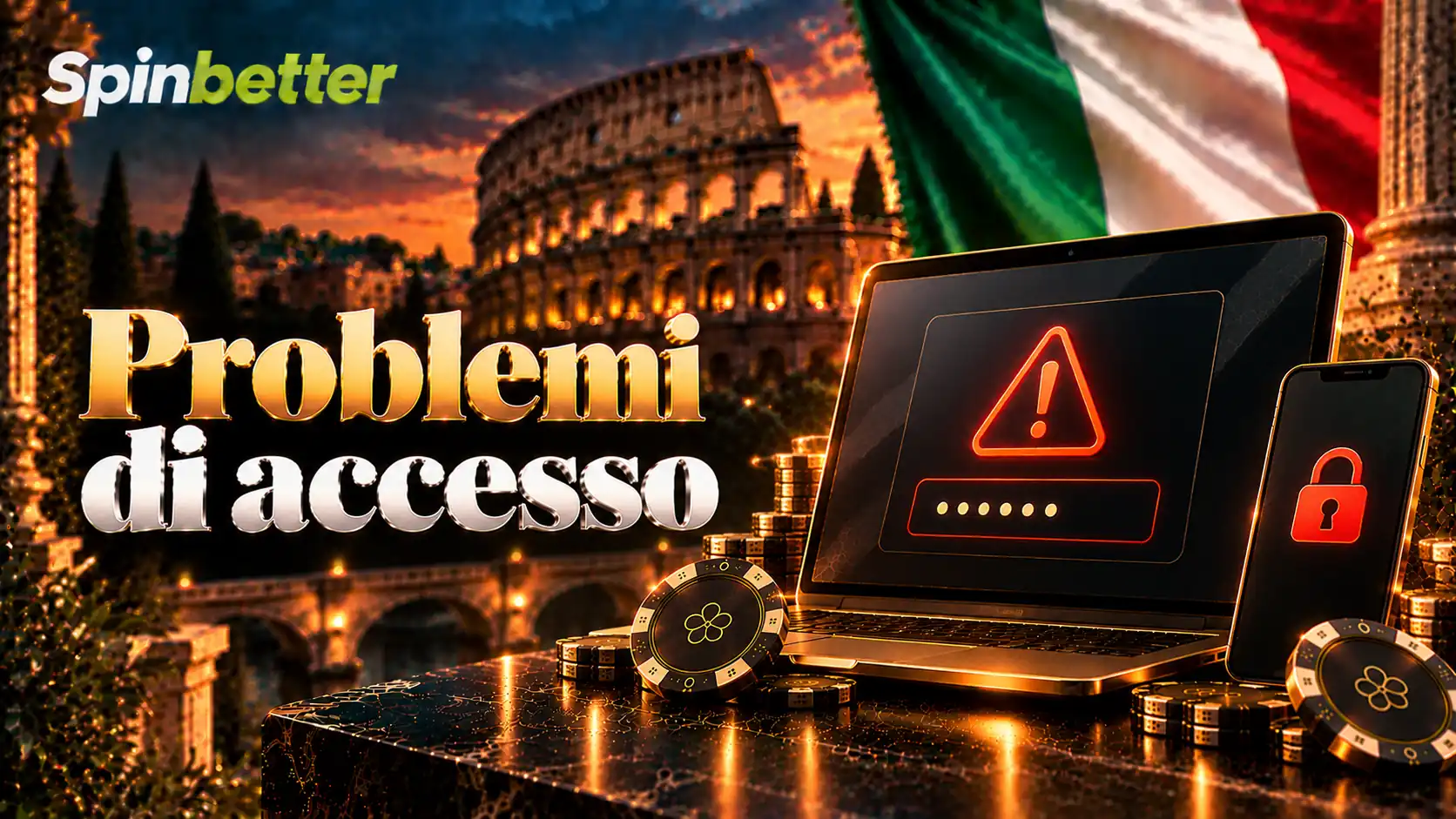 Problemi di accesso che bloccano il Spin Better login